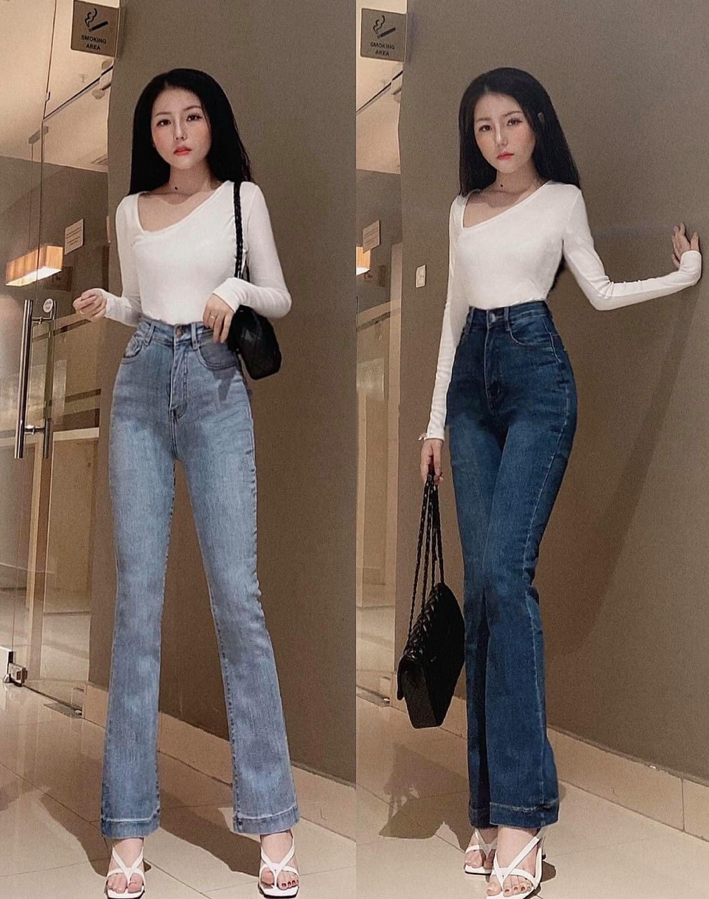 Quần jean nữ lưng cao ỐNG LOE siêu hot trend mẫu mới 31