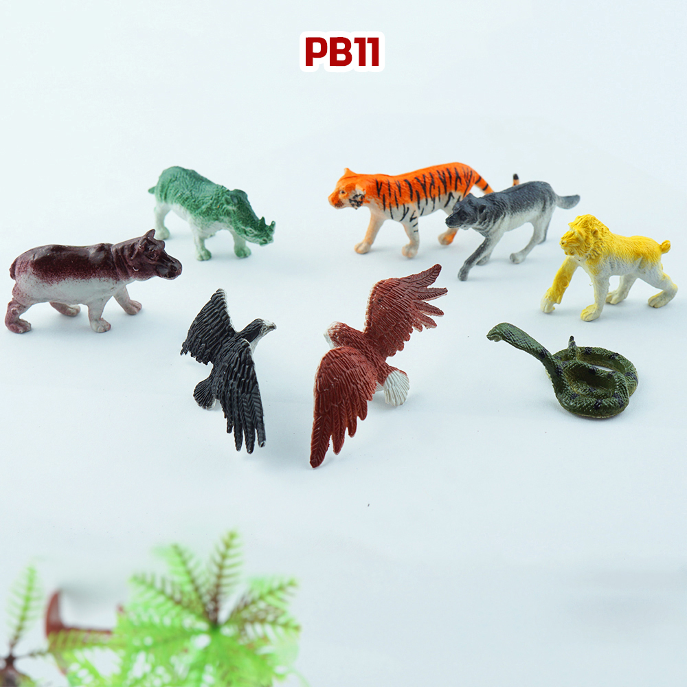 Bộ đồ chơi Mô Hình Các Con Thú Khủng Long Trong Rừng Bằng Nhựa 13 Chi Tiết