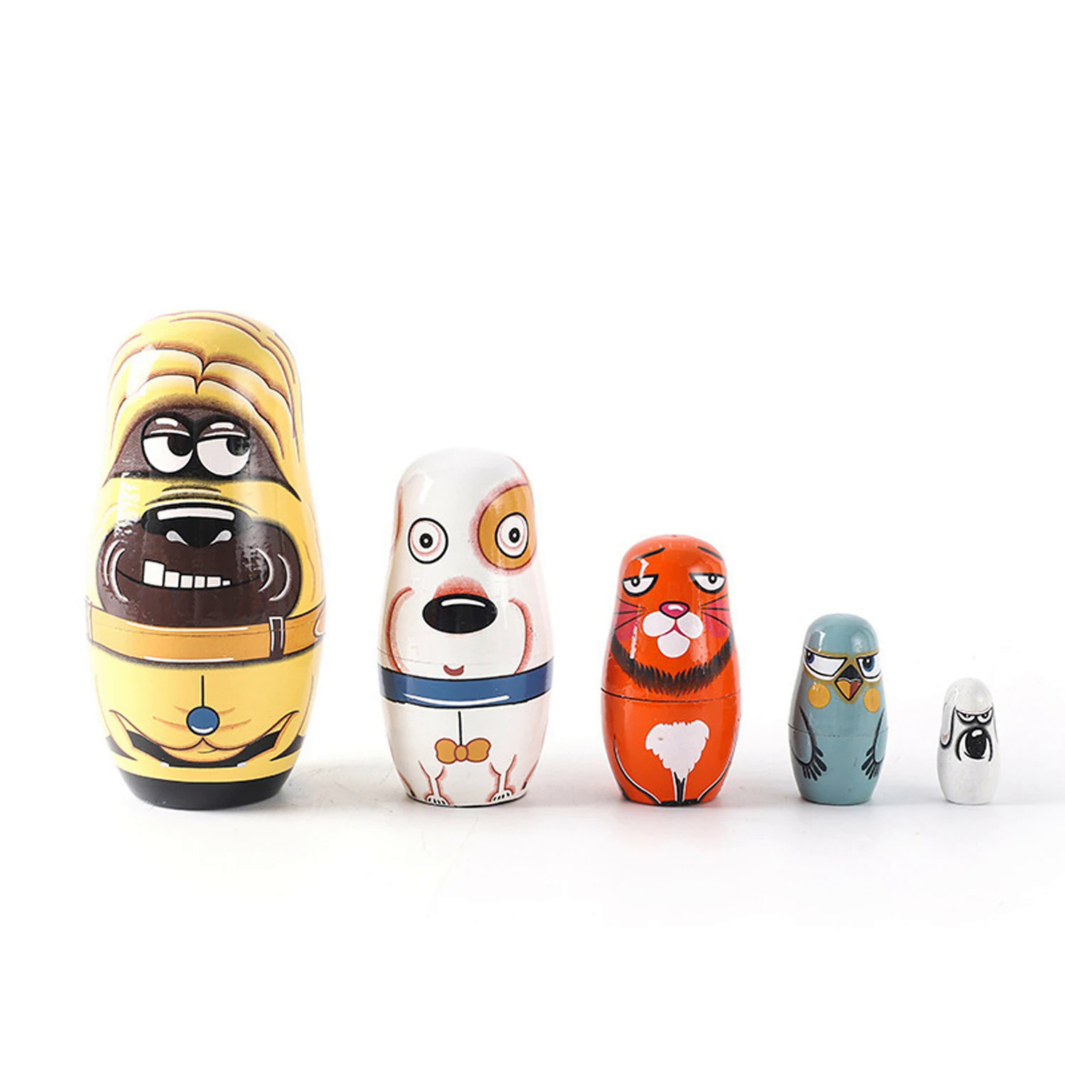 5pcs Montessori làm tổ Búp bê đồ chơi bằng gỗ Nga Matryoshka búp bê tay sơn đồ chơi thủ công đồ chơi trang trí nội thất trẻ em Quà tặng giáng sinh