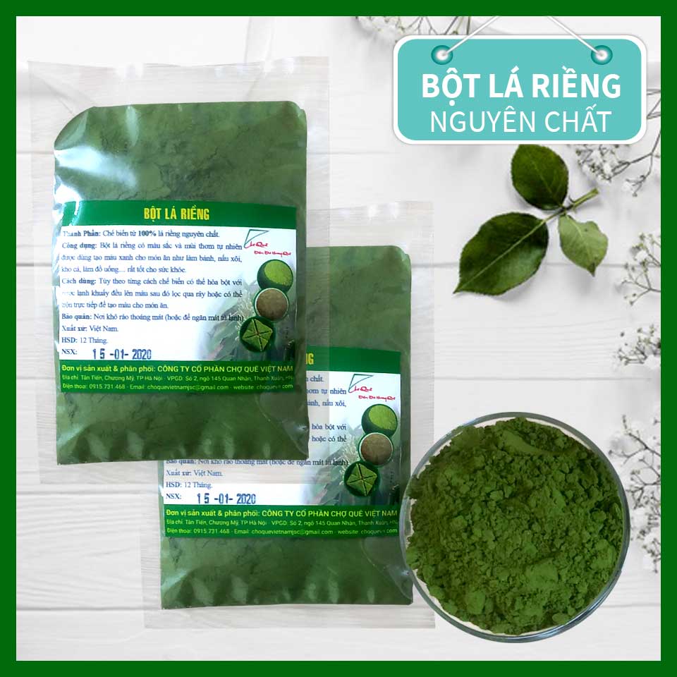 Bột Lá Riềng Gói 50g nguyên chất 100% từ lá riềng chuyên dùng tạo màu xanh cho bánh chưng bánh tét