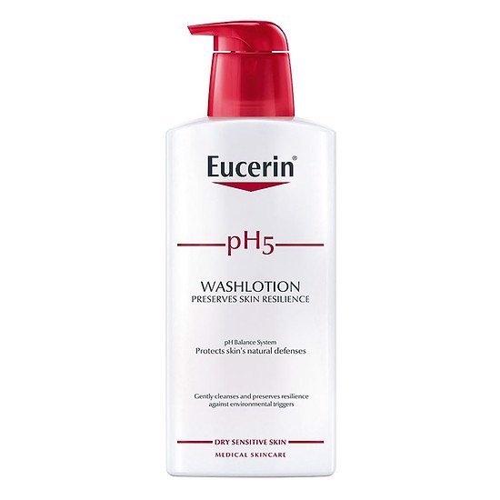 [HCM]Sữa Tắm Và Rửa Mặt Dành Cho Da Nhạy Cảm Eucerin pH5 400ml