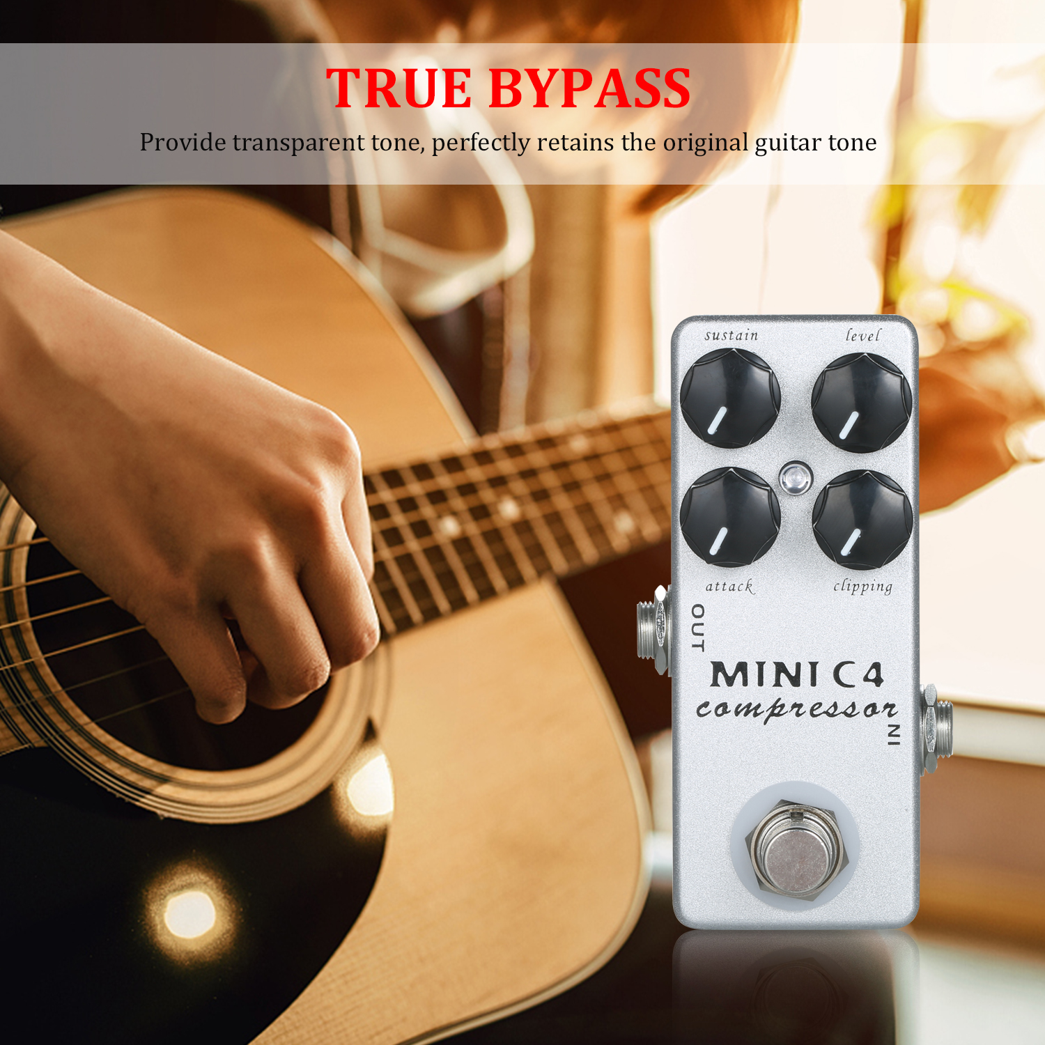 MOSKY MINI C4 Compressor Guitar Effect Pedal True Bypass