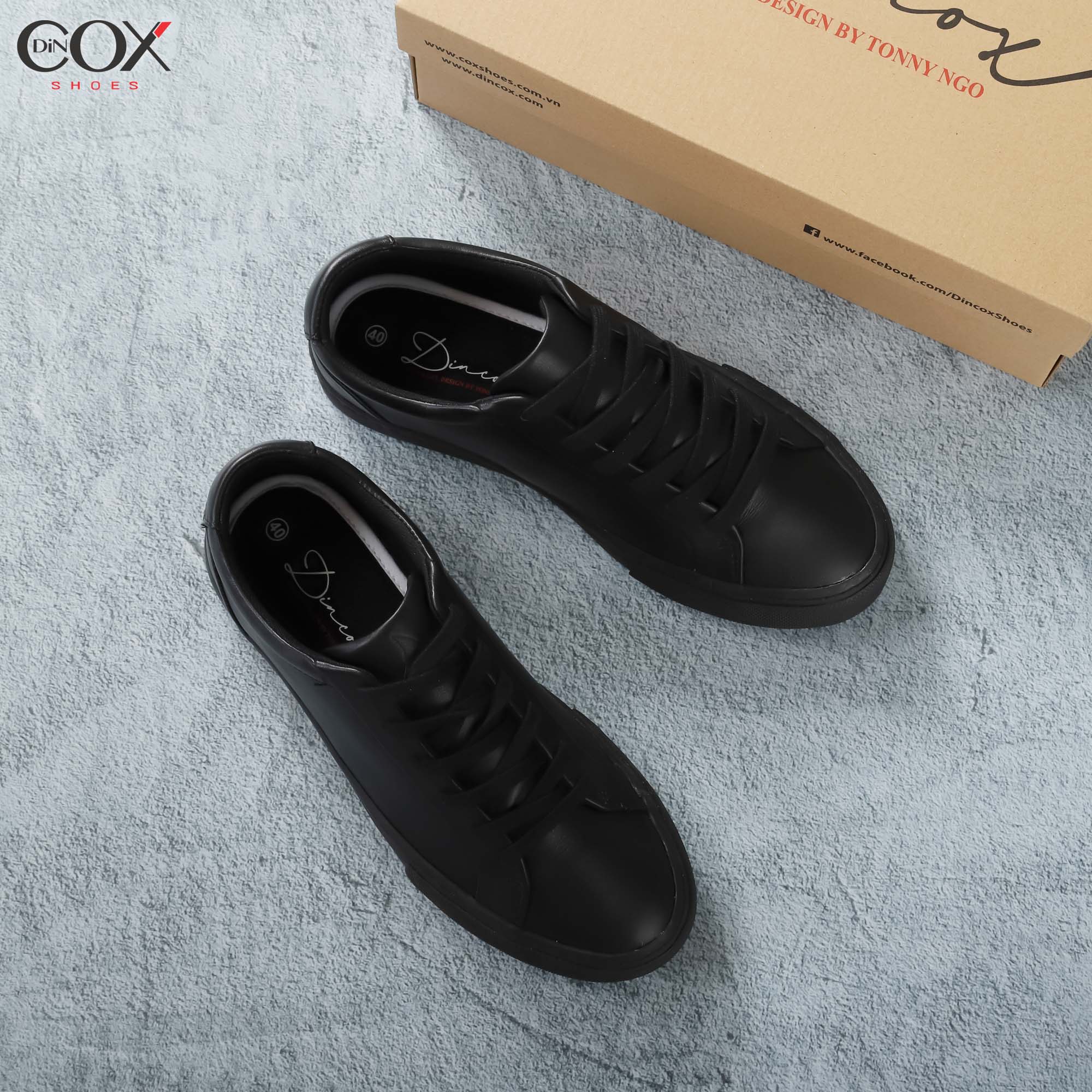 Giày Sneaker Da Unisex DINCOX-D20 BLACK