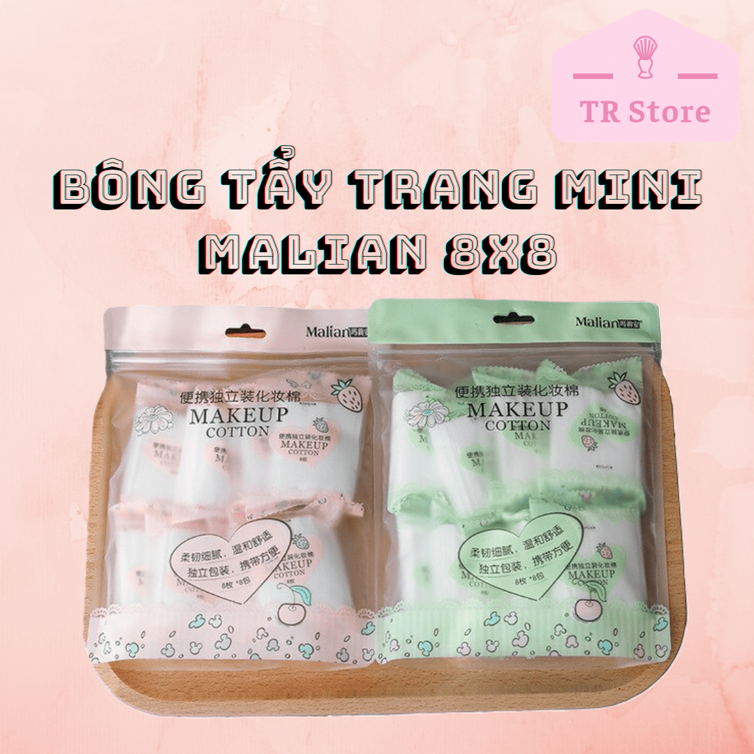 Gói bông tẩy trang cotton 8 miếng mini Malian bỏ túi du lịch tiện lợi