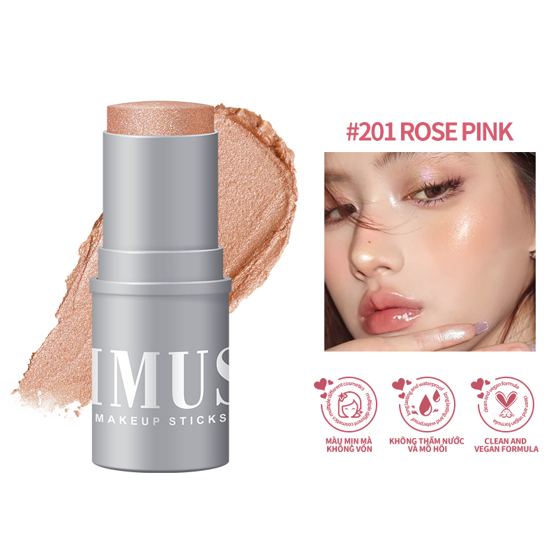 KIMUSE Makeup Sticks Monochromatic Multi-use Blush & Highlight & Contour Stick Waterproof Non-greasy Face Makeup 6 Colors