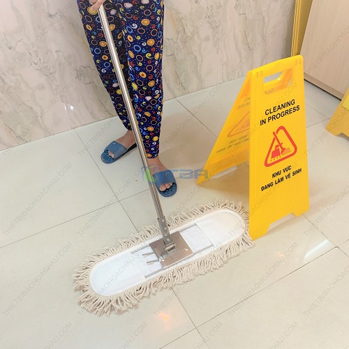Bộ cây lau sàn công nghiệp tấm cotton 80cm, siêu thấm nước, siêu hút bụi