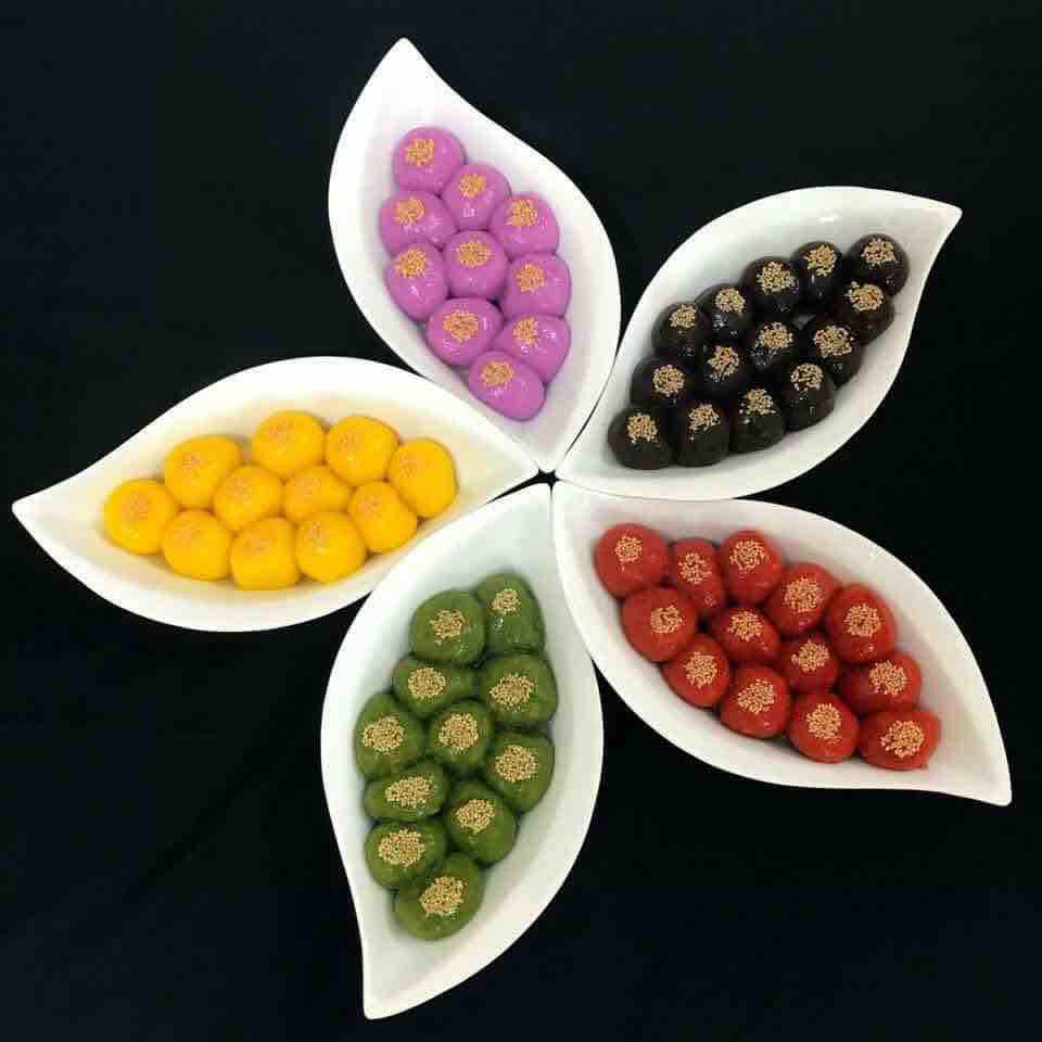 Sét đĩa thuyền hoa 5 cánh gốm sứ Bát Tràng