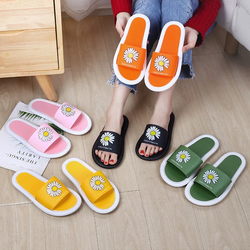 Dép lê hoa cúc gót tròn đế bệt (Sale lỗ xả kho)