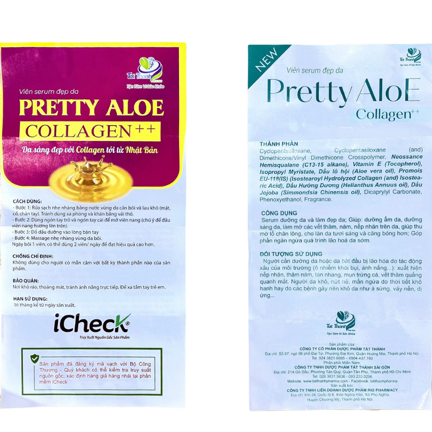 Viên Serum đẹp da Pretty Aloe Collagen ++