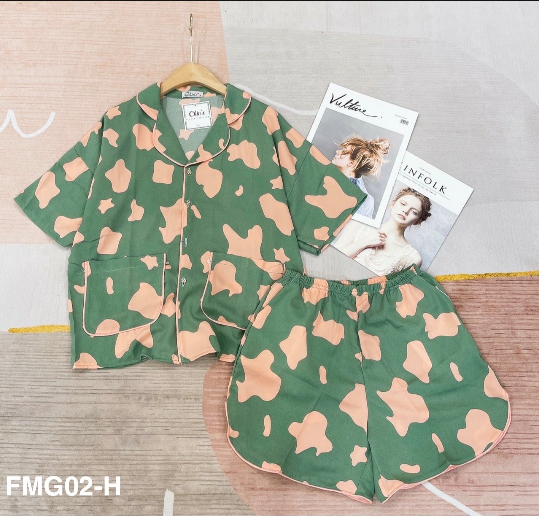 Bộ ngủ Pijama cộc BÒ SỮA lụa Mango siêu mềm mát hot hit (nhiều mẫu)