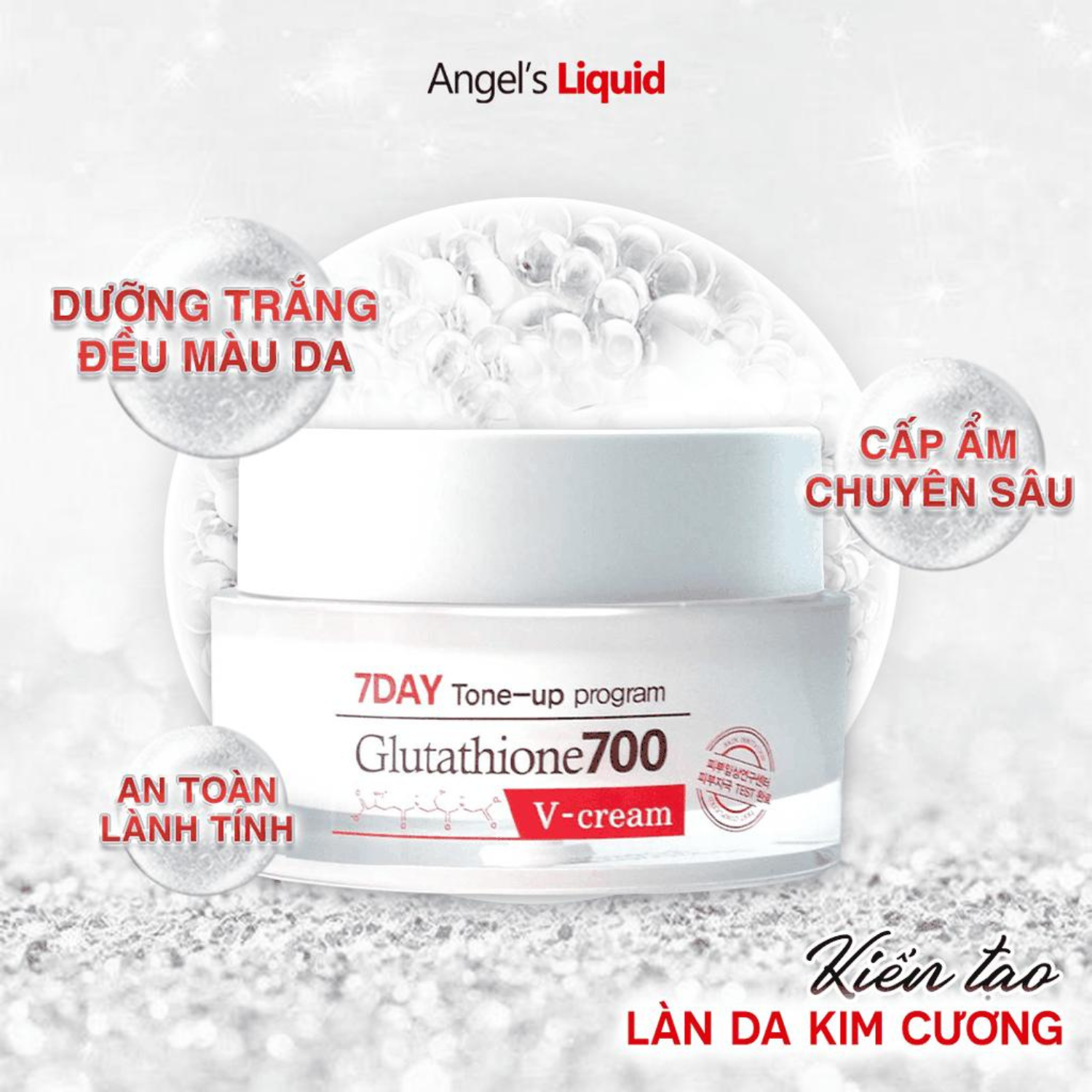 Kem Trắng Da 7day Whitening Program Glutathione 700 V-cream