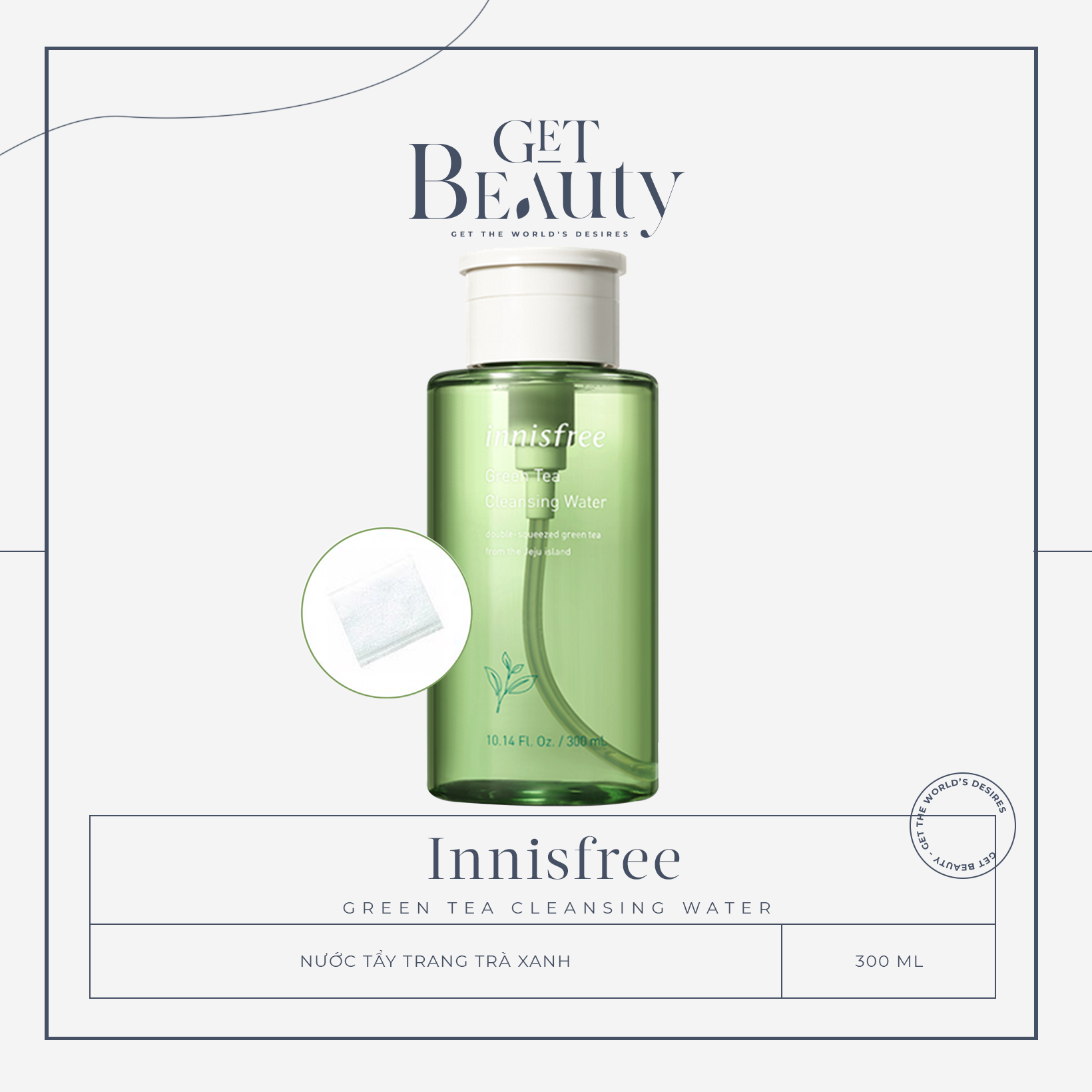 [HCM]NƯỚC TẨY TRANG TRÀ XANH INNISFREE GREEN TEA CLEANSING WATER 300ML