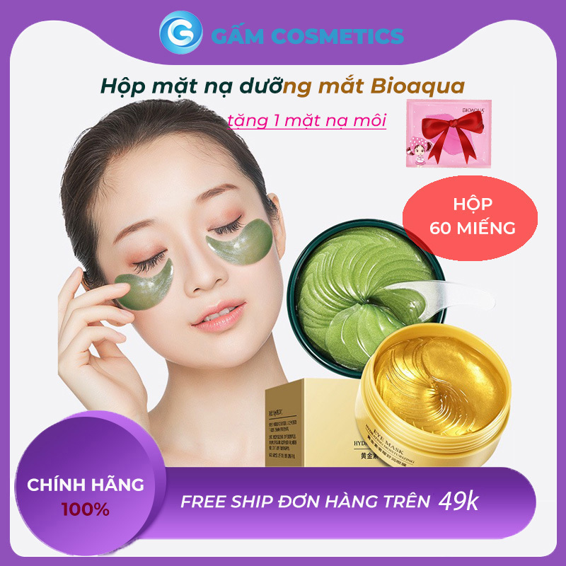 [Hộp 60 Miếng] Mặt nạ mắt Bioaqua Collagen tảo biển chính hãng mờ quầng thâm bọng mắt hàng nội địa Trung - Gấm Cosmetics