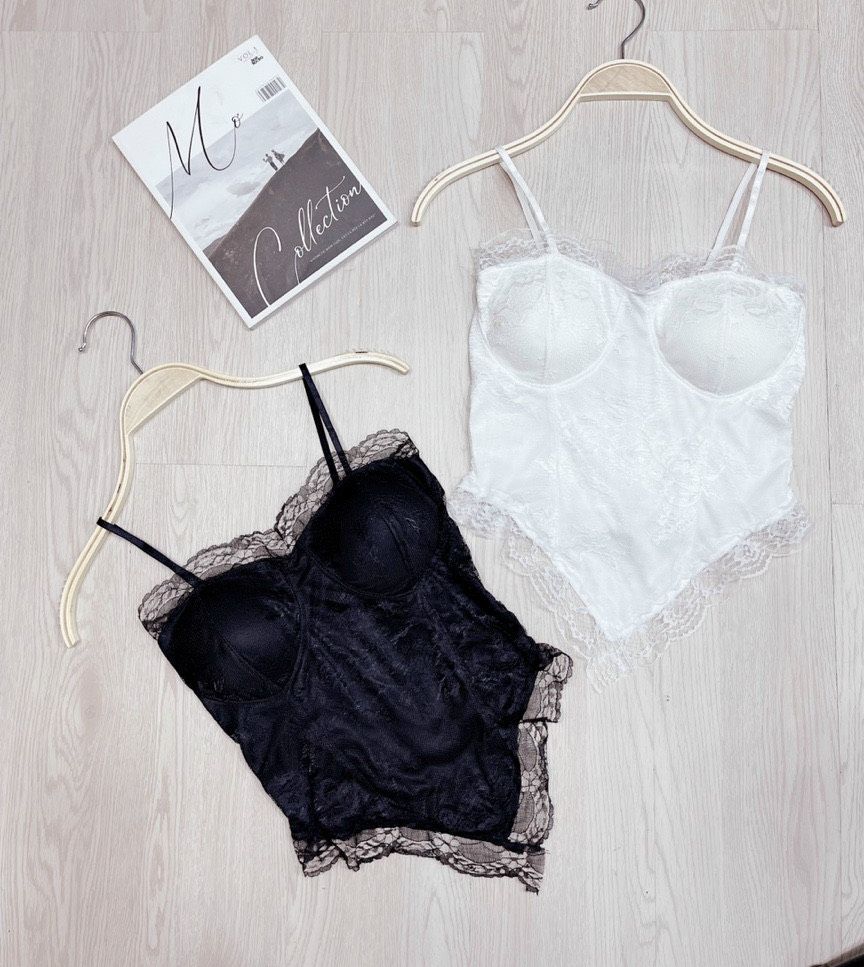 Áo 2 dây bra viền ren nhọn tà cực hot