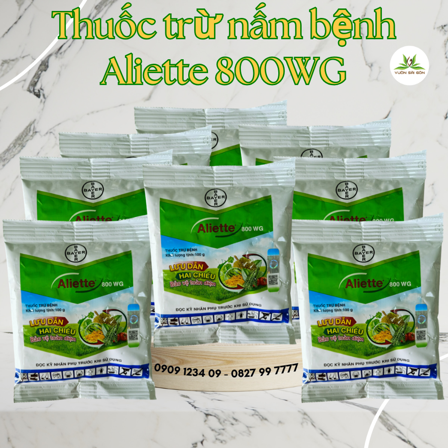 Aliette 800WG gói 100gr - Phòng trừ nấm bệnh chết nhanh, sương mai, thối trái, xì mủ
