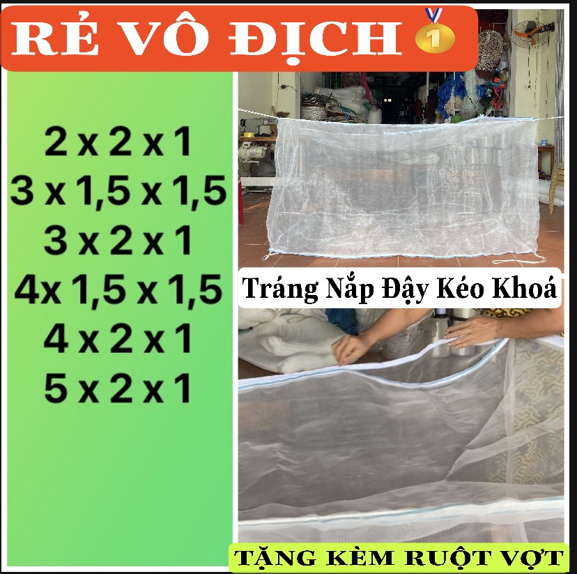 TRÁNG VÈO Lưới Có NẮP Kéo KHÓA tiện lơi nuôi ốc,cá,tôm,, GIảm 50% Mùa Dịch_Độ Bền 4-5 năm