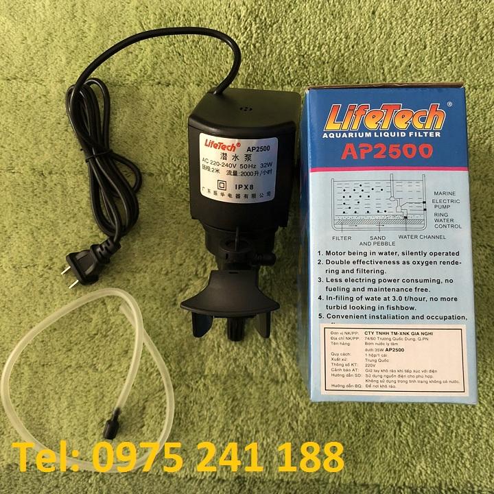 Máy bơm chìm bể cá Lifetech AP2500, 32W, đẩy cao 2m