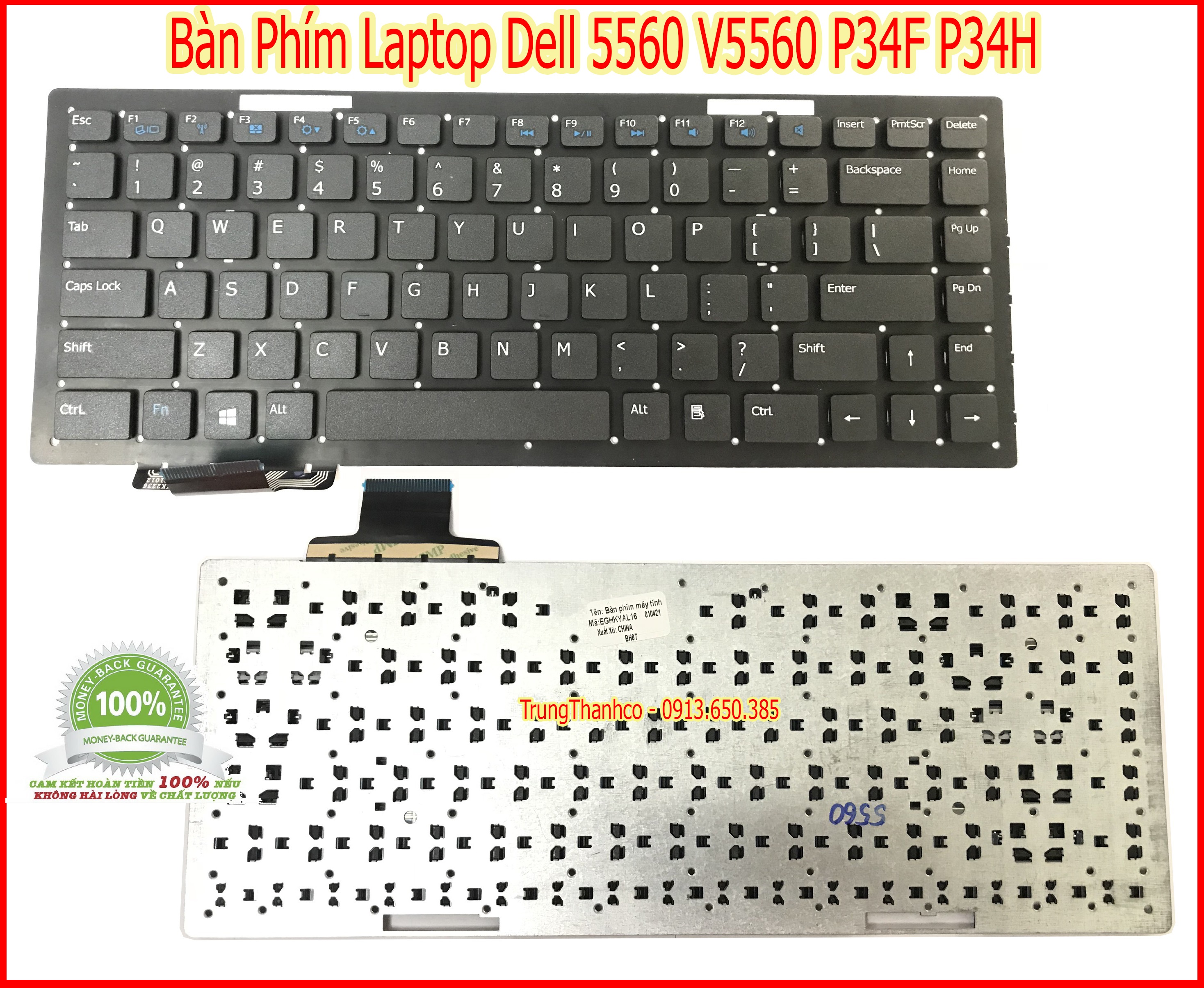 Bàn phím laptop dell 5560 v5560 p34f p34h