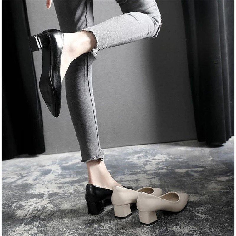 Giày cao gót vuông 5 phân TDC2- ngoại cỡ 39 -43