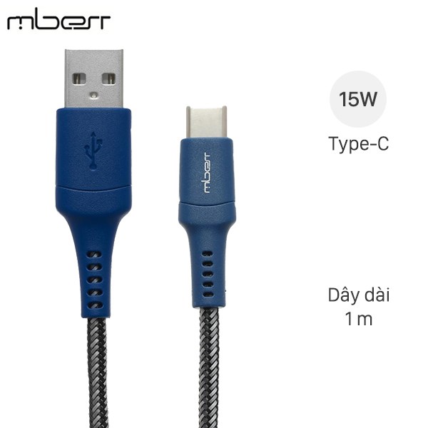Cáp Type C 1m Mbest DS462X Xanh Navy ( Like New )