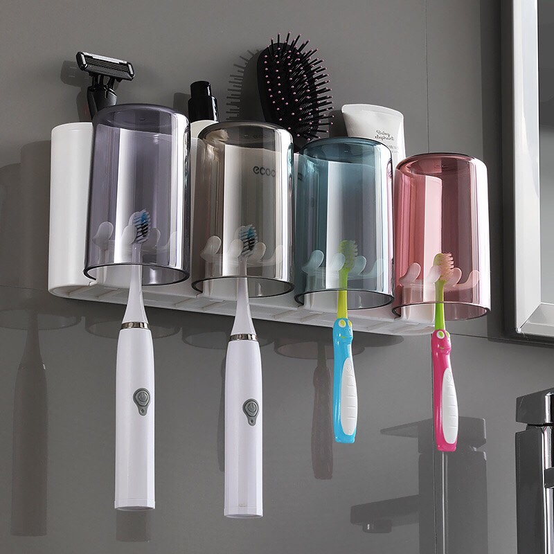 COMBO KỆ ĐỰNG 4 CỐC MÃ E1926 VÀ 1 NHẢ KEM ĐÁNH RĂNG ECOCO CAO CẤP