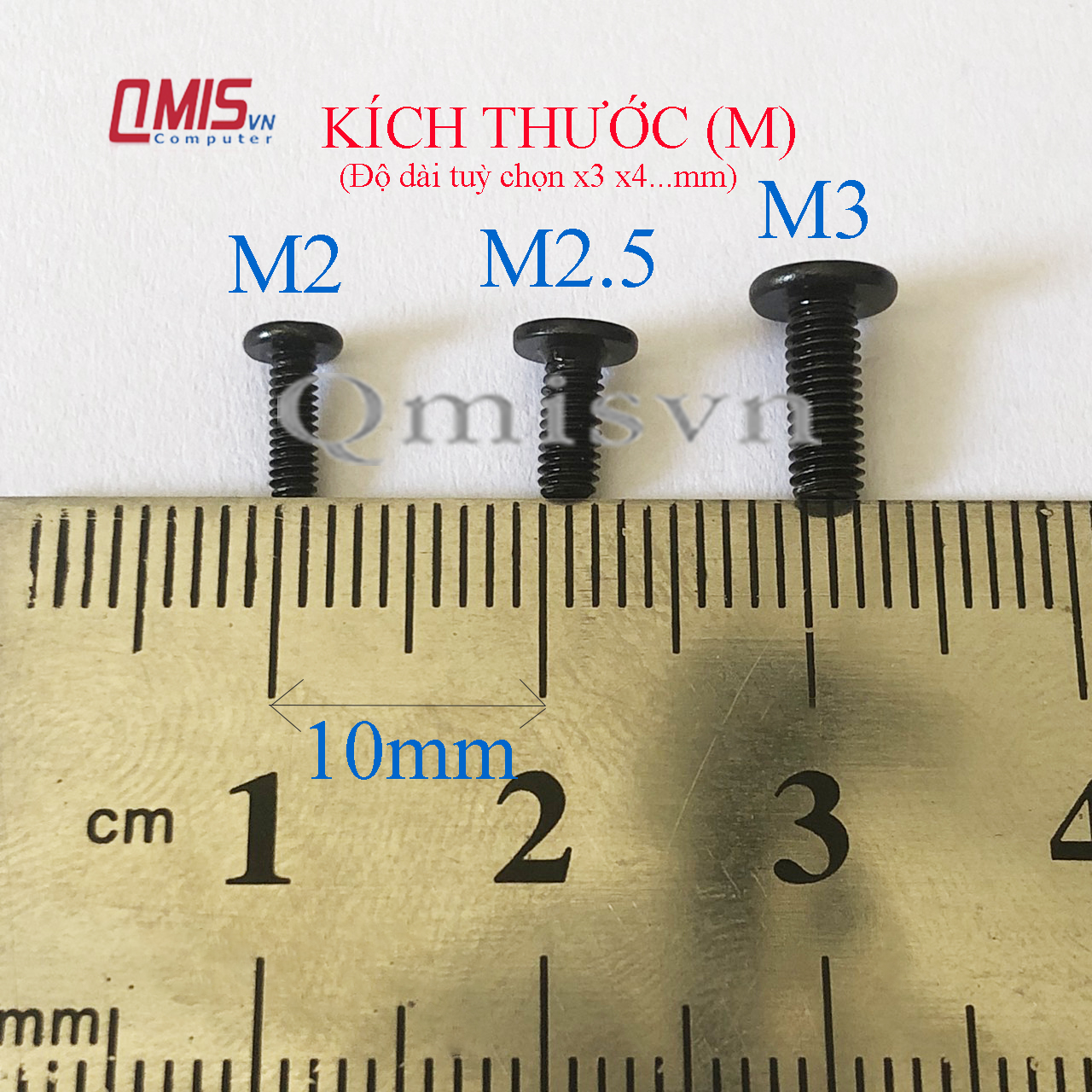 M2*5 (mũ 4mm) - Ốc vít laptop kích thước M2x5 M2 x 5 mm (Gói 10 con ốc)