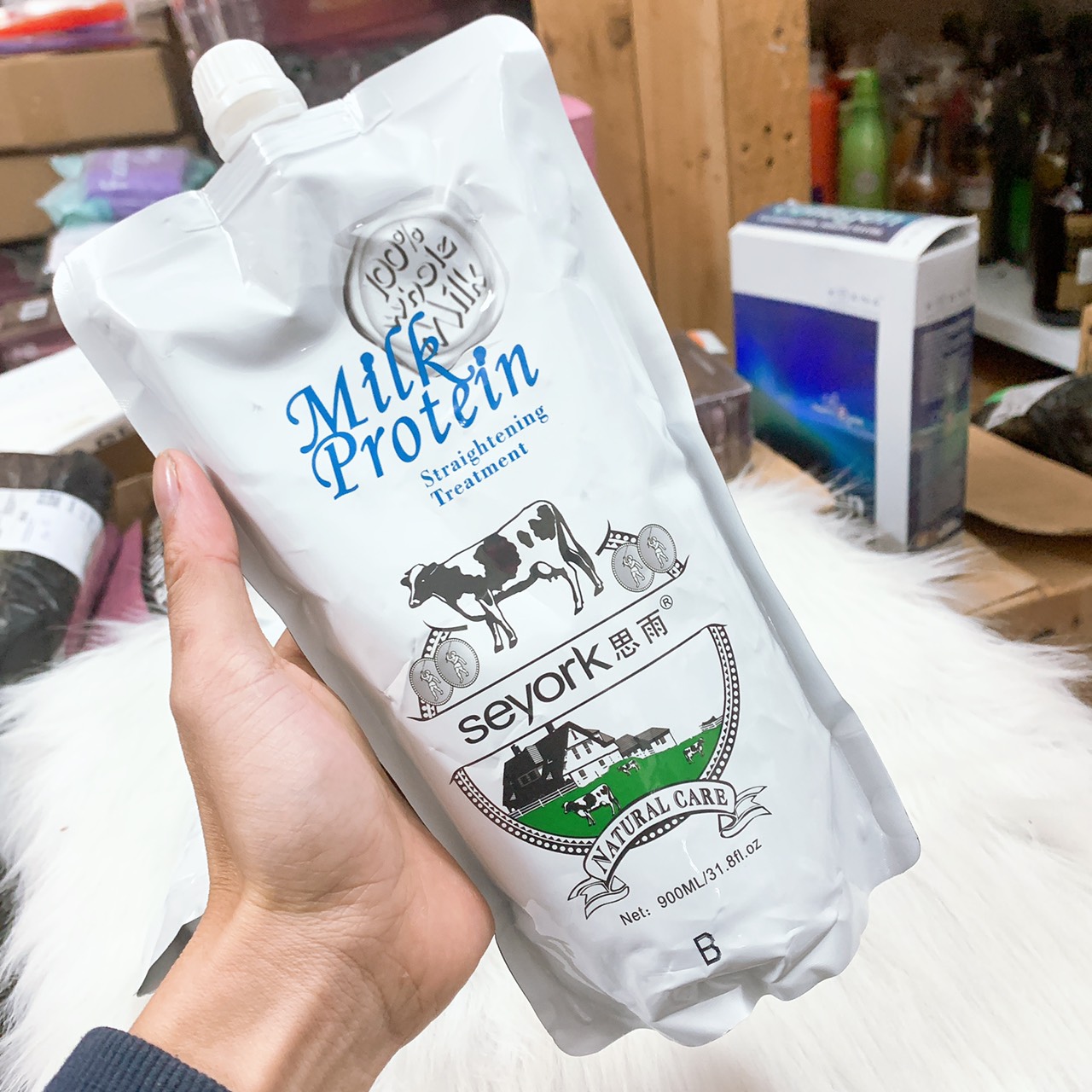 Thuốc duỗi tóc túi A 1000ml bò sữa Milk Protein
