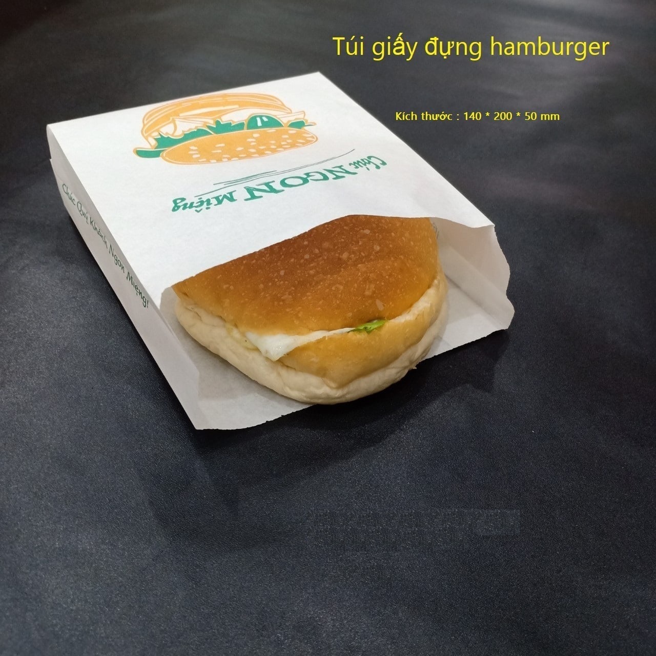 [HCM]100 túi giấy đựng Hamburger