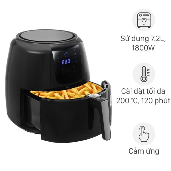 [HCM]Nồi Chiên Không Dầu Điện Tử Lock&Lock EJF296BLK (7.2 Lít)