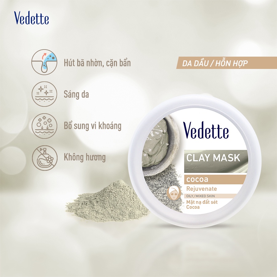 Mặt nạ đất sét bùn non Cocoa Vedette hủ 140g