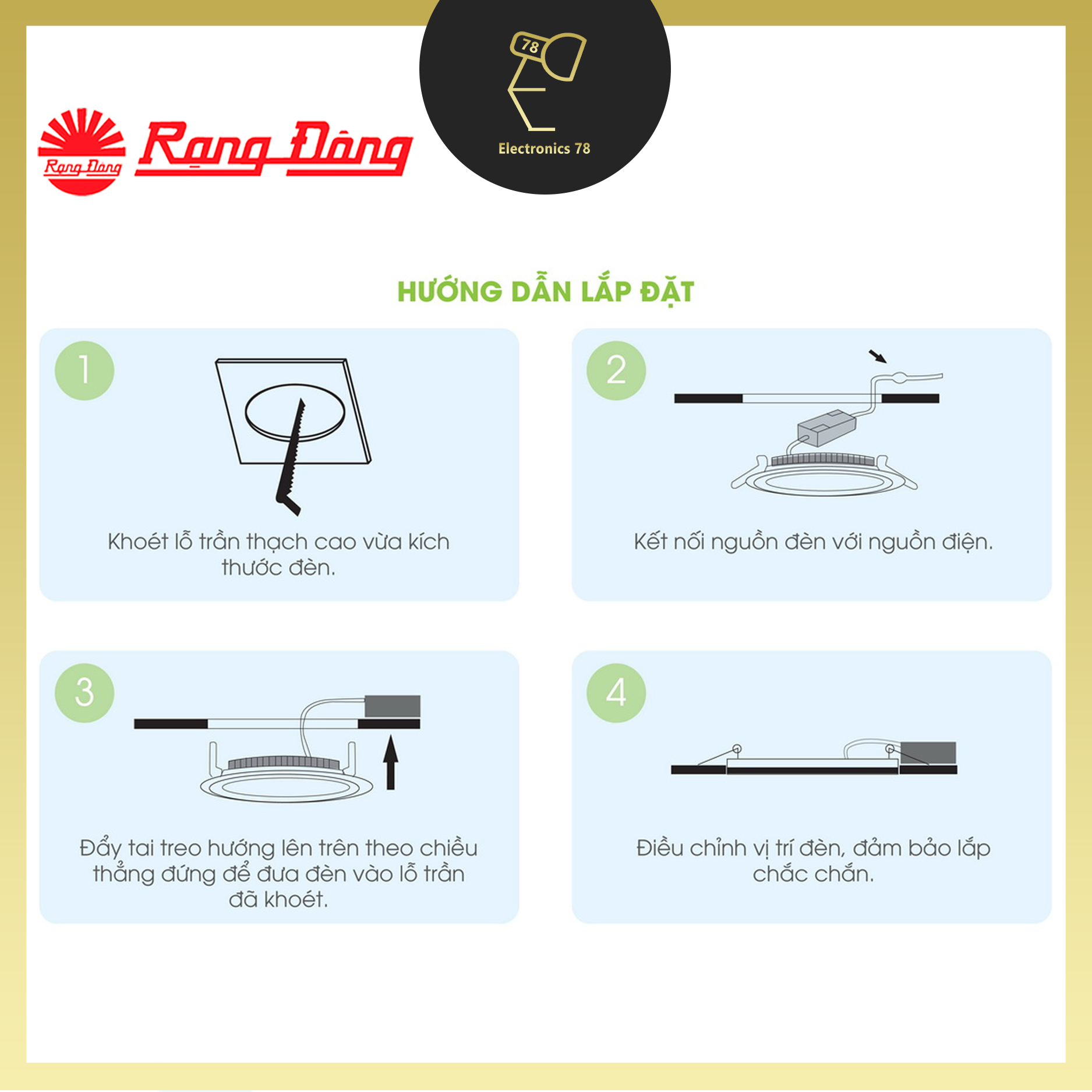 [Chính Hãng] Đèn Led Panel Âm Trần Rạng Đông PT04 - 7W, 9W, 12W - Ánh sáng Trắng / Vàng / Đổi màu