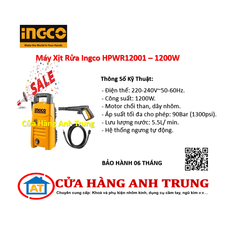 Máy Xịt Rửa Ingco HPWR12001 - 1200W