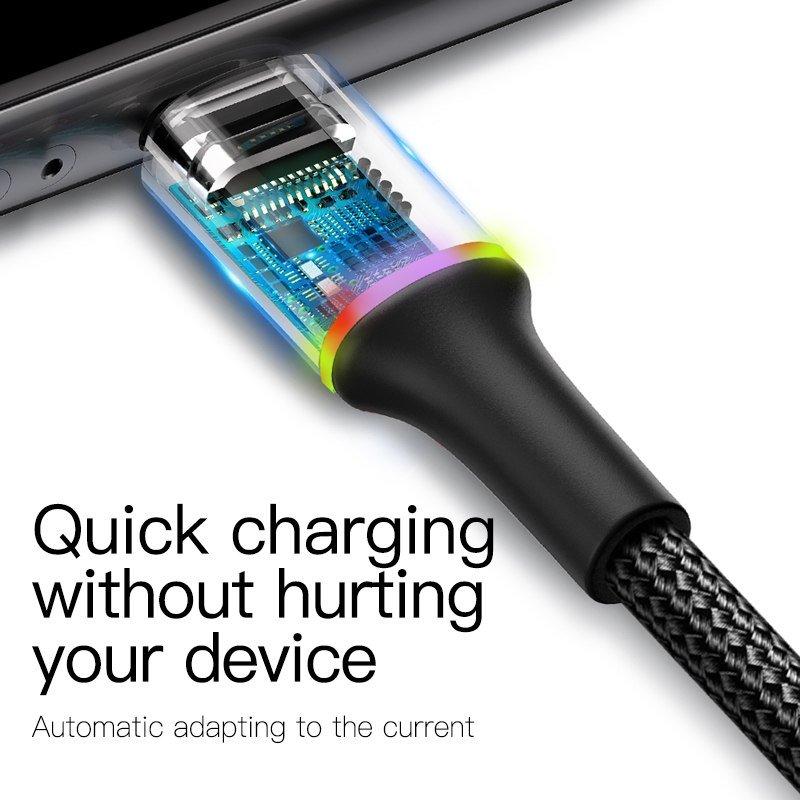Cáp sạc nhanh Halo Data Type C cho Samsung S8/9 Note 8/9 Huawei Xiaomi (hỗ trợ sạc nhanh Quick Charge 3.0 LED Light indicator)