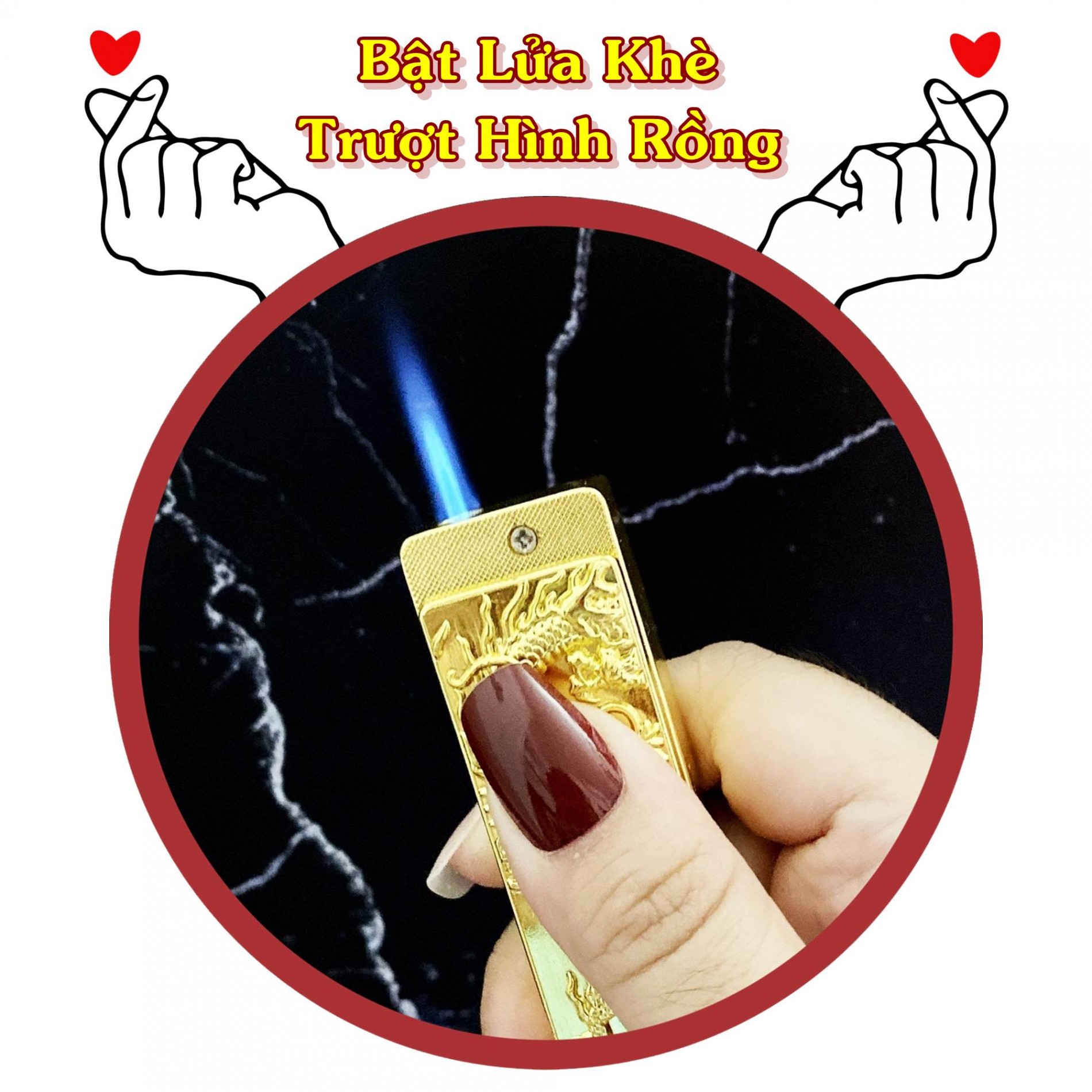 BẬT LỬA KHÈ - TRƯỢT HÌNH RỒNG (CÓ HỘP) - (XÀI GAS)