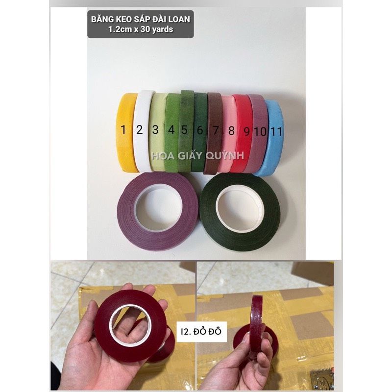 Băng Keo sáp Đài Loan 1.2cmx30yards