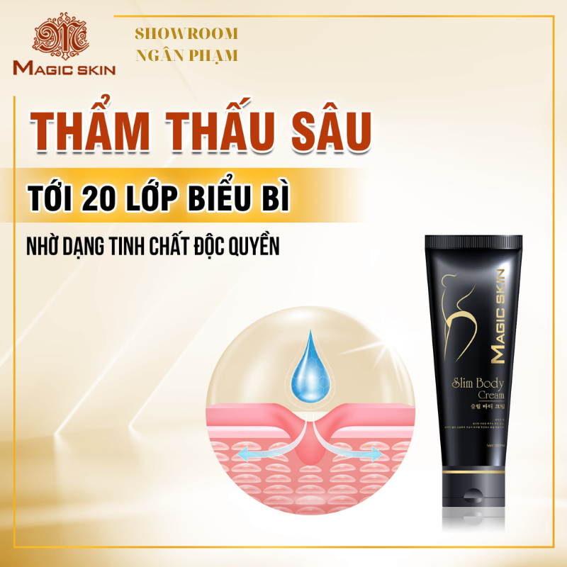 Kem tan mỡ Slim Body Cream,tan mỡ bụng gừng quế - Magic Skin