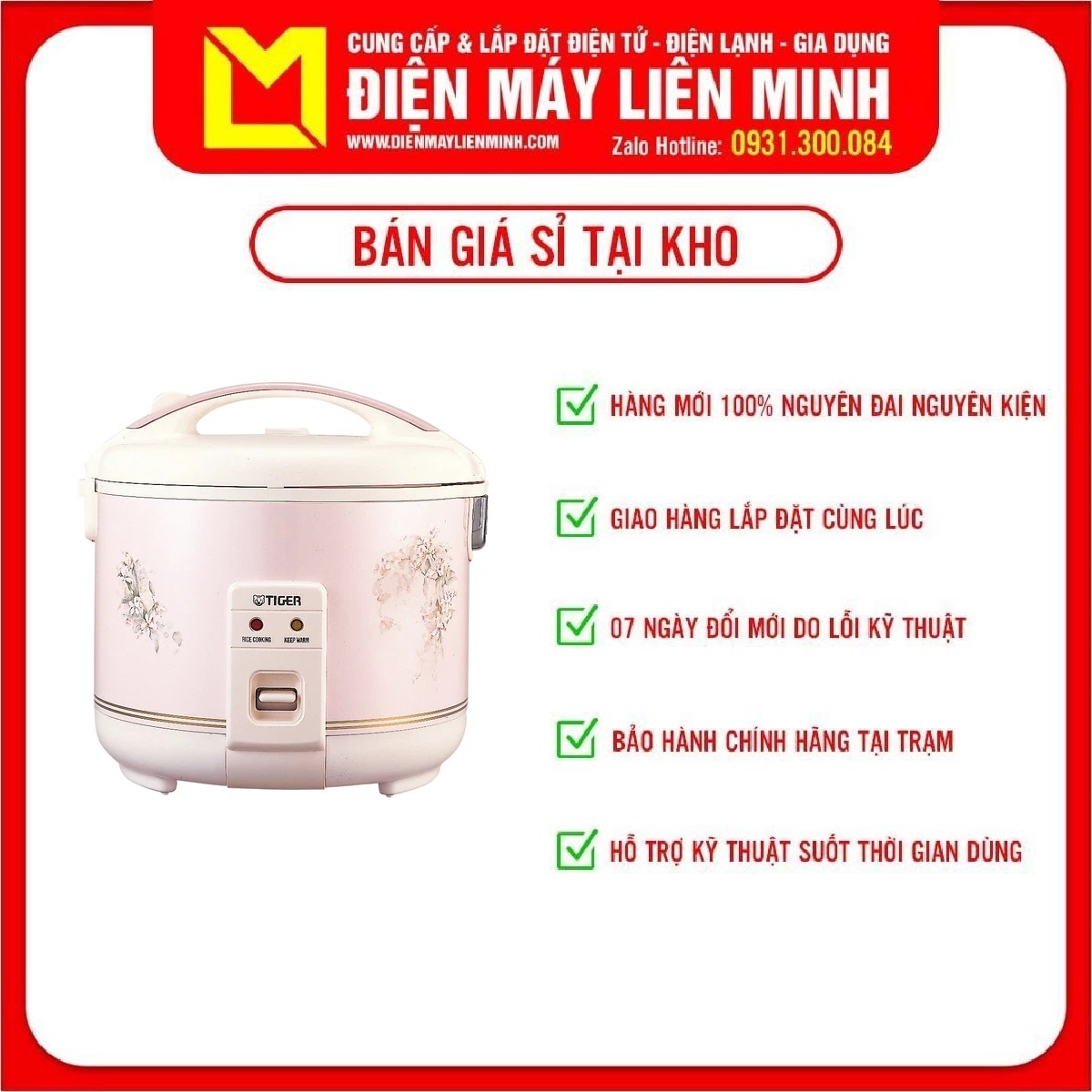 Nồi cơm điện nắp gài tiger jnp-1000 công suất: 518w,chức năng: giữ ấmnấu cơm,dung tích: 1 lít, số người ăn 2 - 4 người