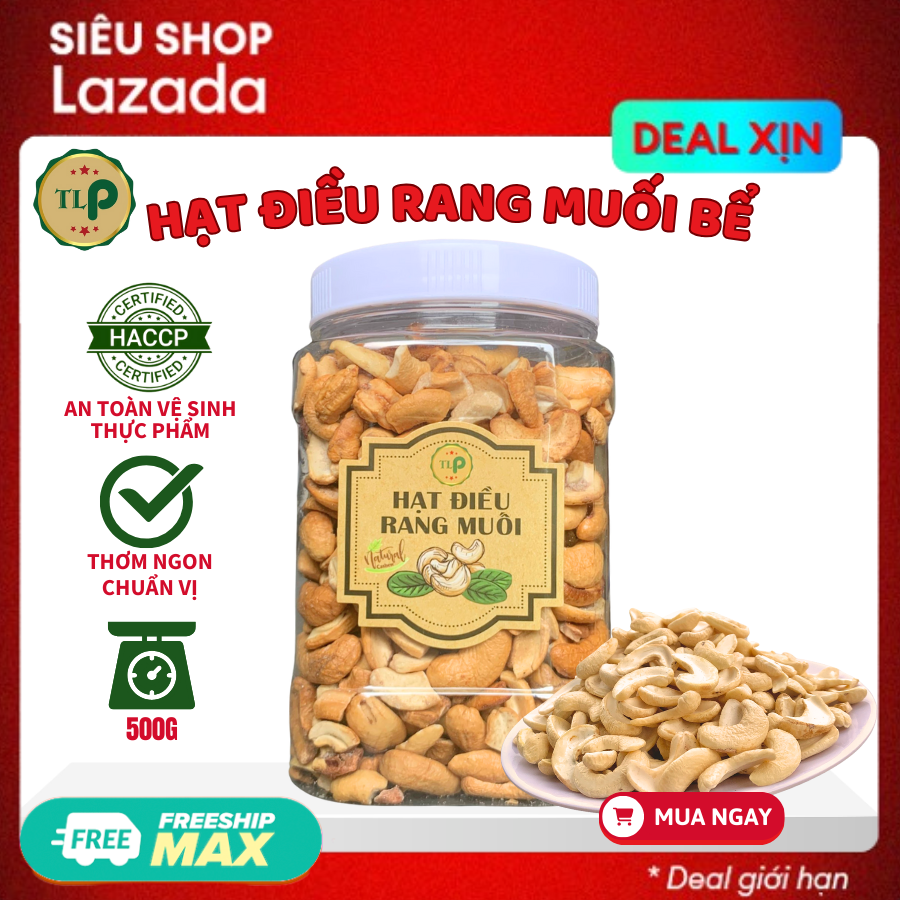 HẠT ĐIỀU BỂ RANG MUỐI TÂN LỘC PHÁT HŨ 500G Hạt Điều Bình Phước Thơm Ngon