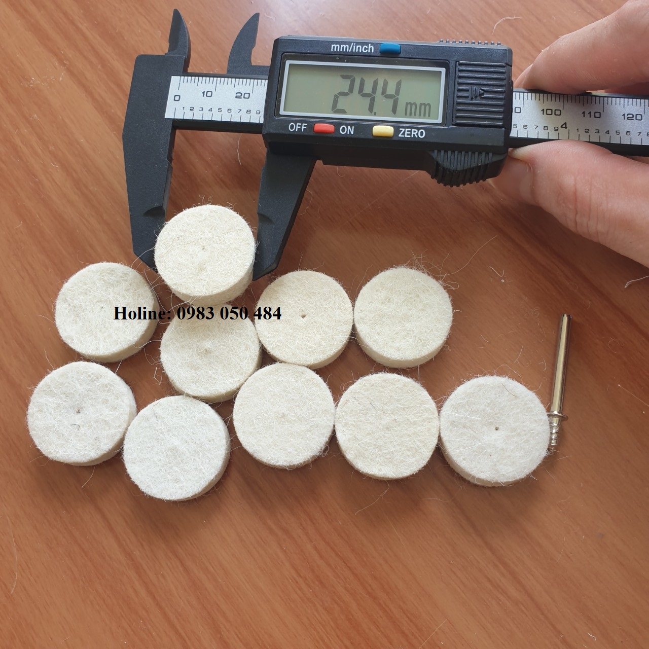 bông nỉ đánh bóng - mũi đáng bóng cán 3mm - 10 đầu len đánh bóng
