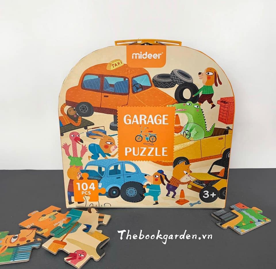 Ghép hình mideer 104 pcs - chủ đề garage