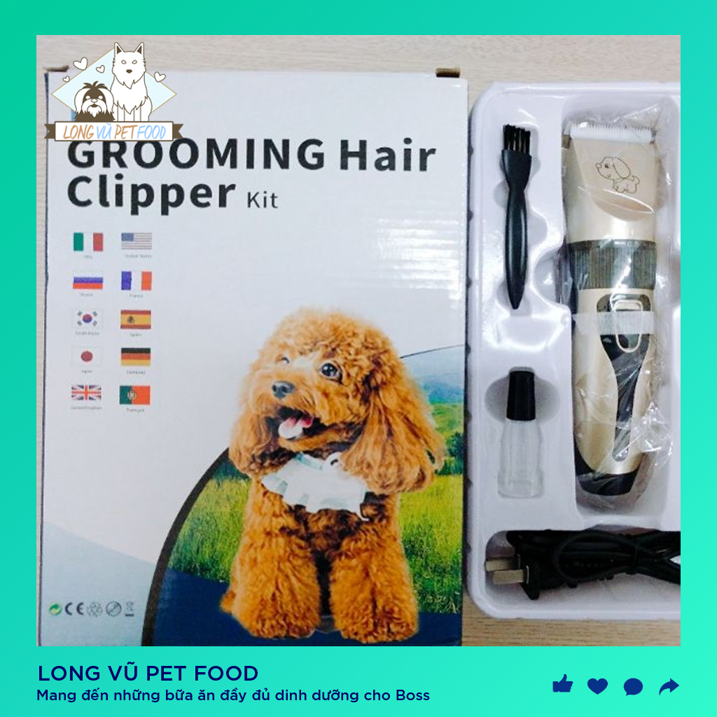 Tông đơ cắt lông chó mèo grooming hair cliper - Long Vũ Pet Food