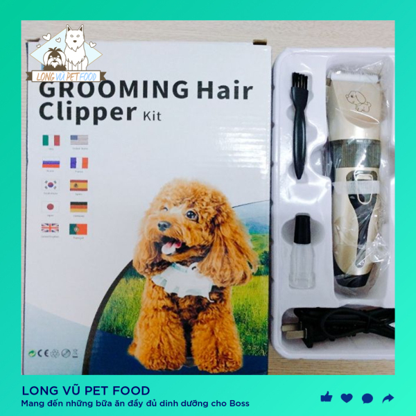 Tông đơ cắt lông chó mèo grooming hair cliper - Long Vũ Pet Food
