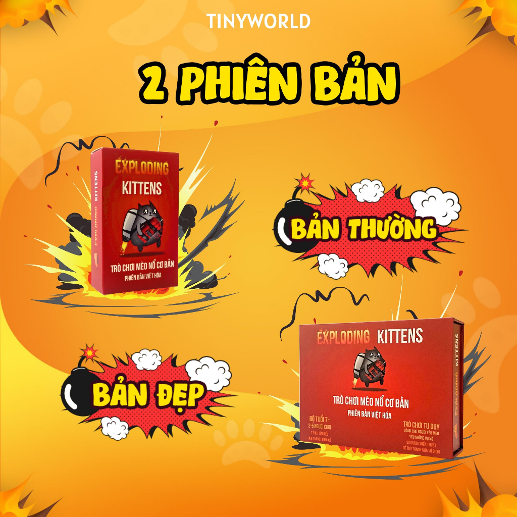 [Hoàn tiền 10%][Hoàn tiền 6%]Combo Mèo Nổ Exploding Kittens và đầy đủ 6 bản mèo nổ mở rộng