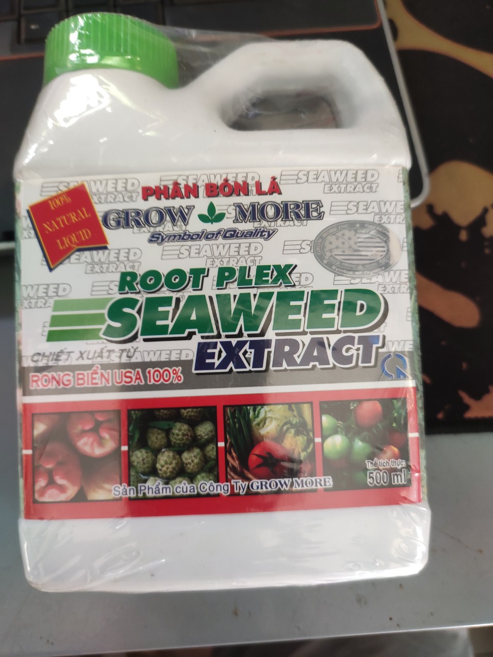 Phân bón hữu cơ rong biển USA Grow more SEAWEED EXTRACT 500ml (rootplex seaweed extract rong biển 100%)