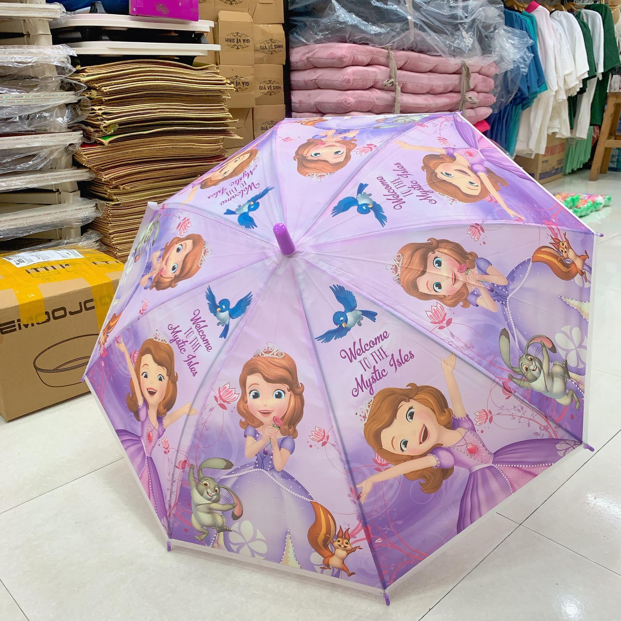 Ô - dù công chúa sofia cho bé gái - đồ chơi trẻ em - ô hoạt hình che nắng mưa cho các bé
