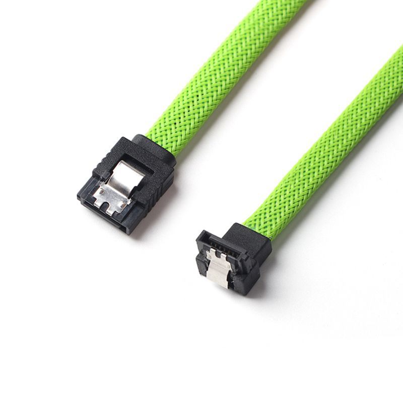 Bảng giá 50CM SATA 3.0 III SATA3 7pin Data Cable Right Angle 6Gb/s SSD Cables HDD Hard Disk Data Cord with Nylon Sleeved(Green) Phong Vũ