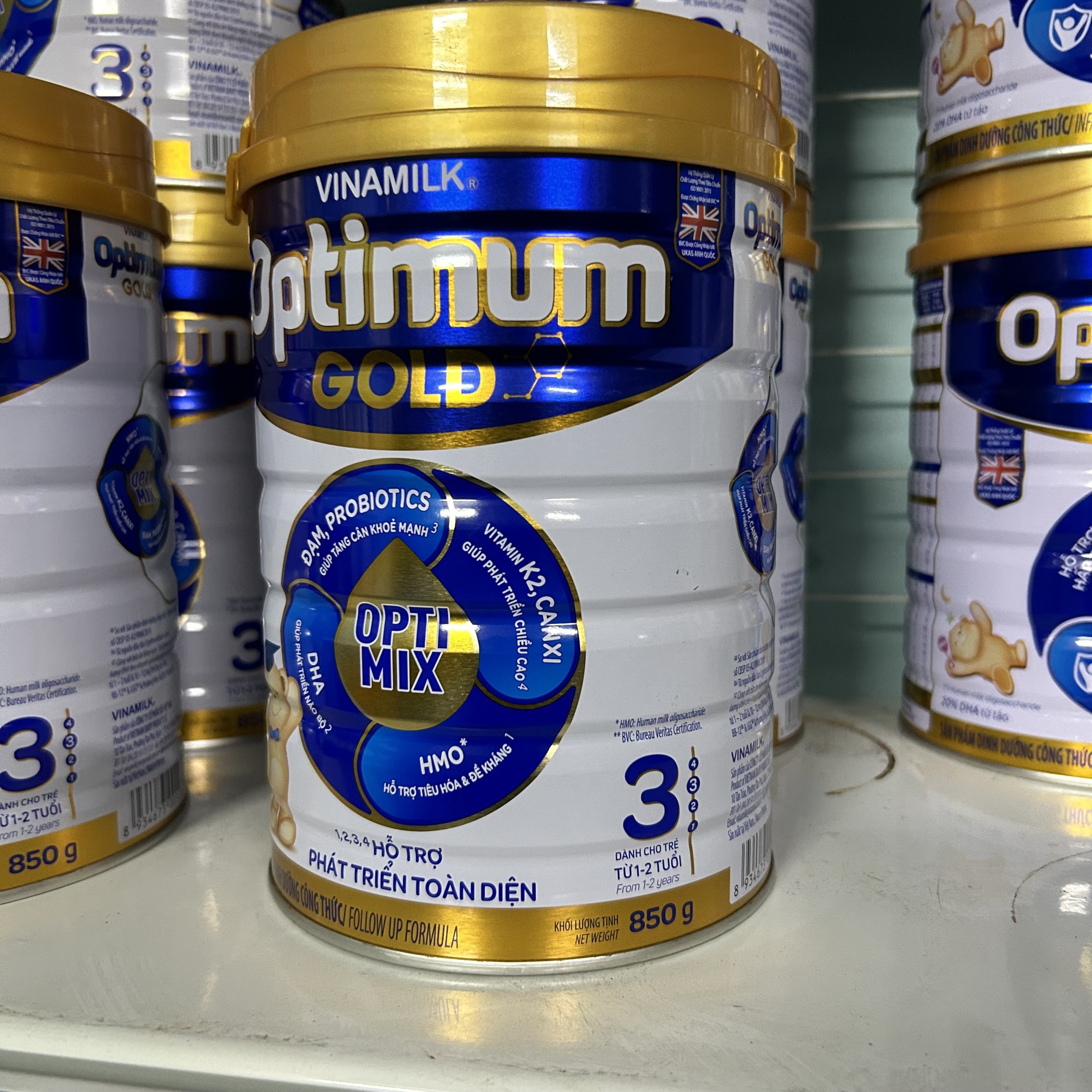 Sữa optimum gold 3 HMO lon 850gr