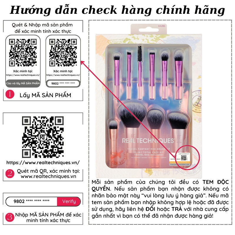 Bộ Cọ Cá Nhân 10 Cây Real Techniques Travel Fantasy Mini Brush Kit