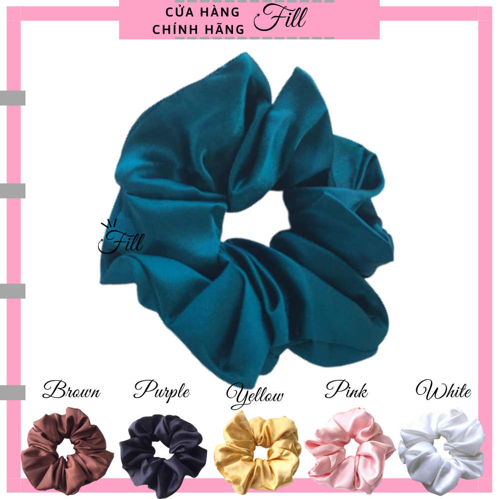 Thun buộc tóc lụa satin dây cột tóc scrunchies (cột tóc vải thanh lịch)