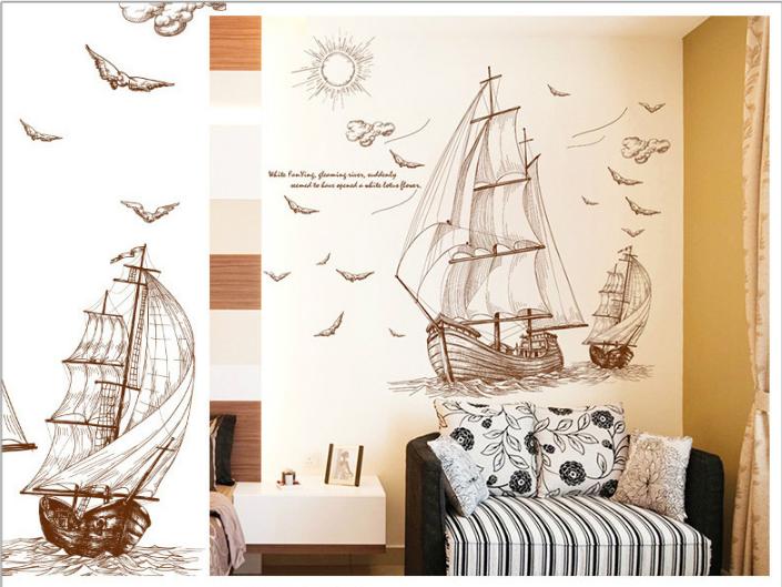 [HCM]Decal trang trí Thuyền Tranh lớn nhỏ.